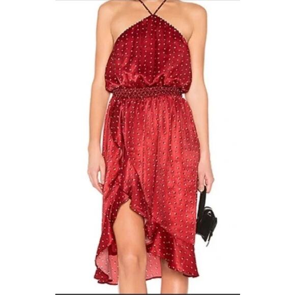 House Of Harlow 1960 X Revolve Baye Midi Red Sexy Sleeveless Dress Summer Spring - Picture 3 of 11